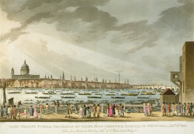 Processione funebre di Lord Nelson per acqua da Greenwich a Whitehall da 